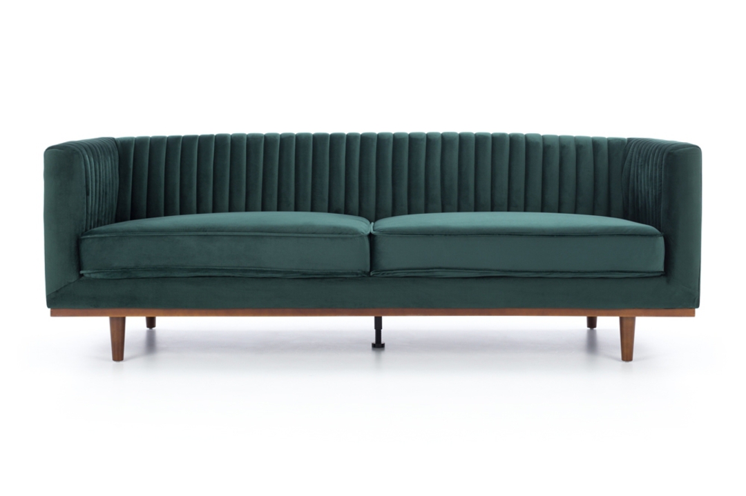 Madison 3 Seater Sofa - Dark Green Velvet image 1